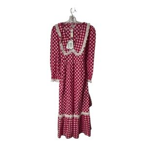 NWT Pink City Prints Gingham Dress in Hot Pink Size M Anthropologie New with Tag